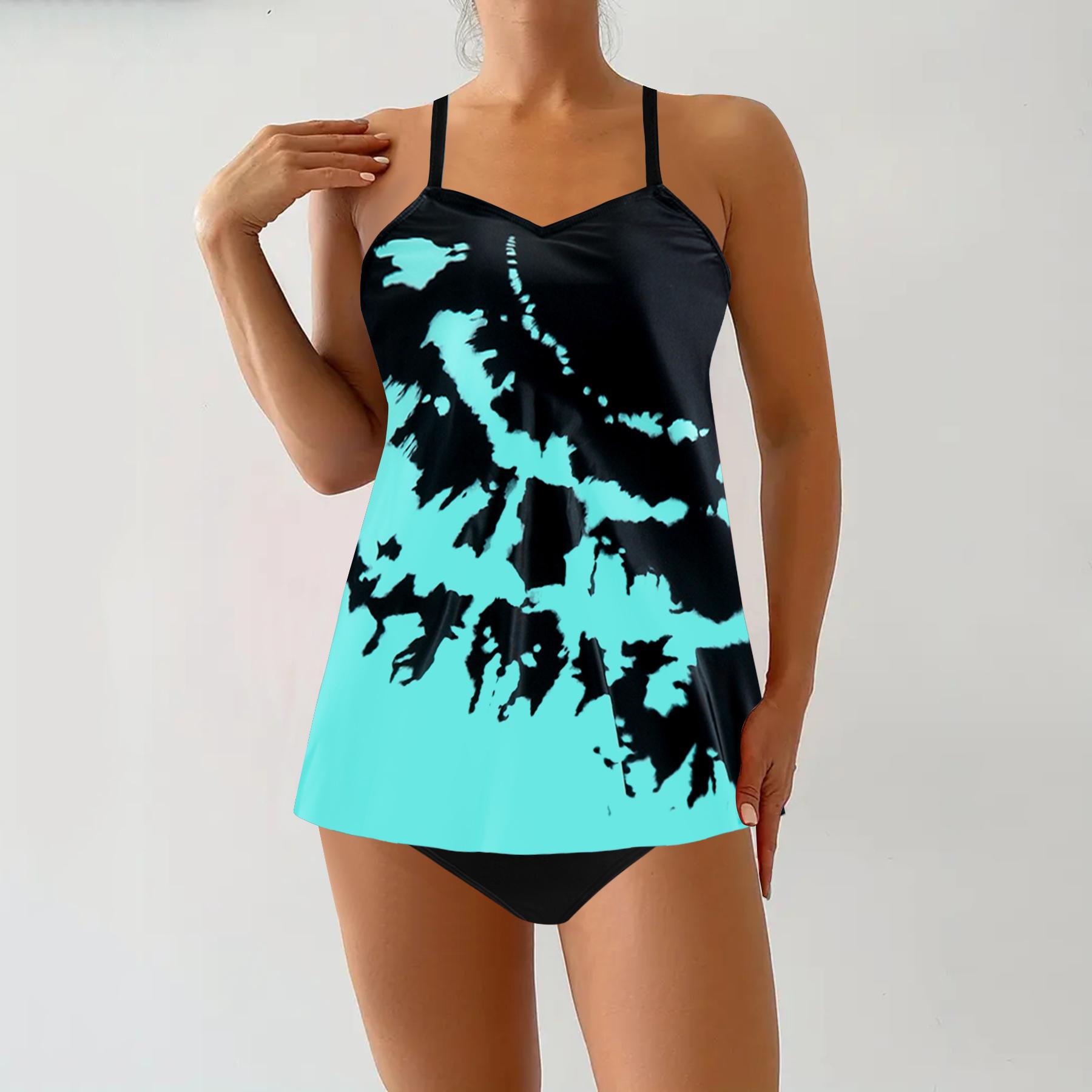 

Женский купальник Женский купальник бикини с высокой талией Комплект бикини Push Up Купальный костюм Купальный костюм Пляжная одежда Купальник M синий