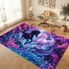 Horse Theme Soft Crystal Velvet Rug Custom Name & Text Print Non Slip Floor Rug for Bedroom Living Room