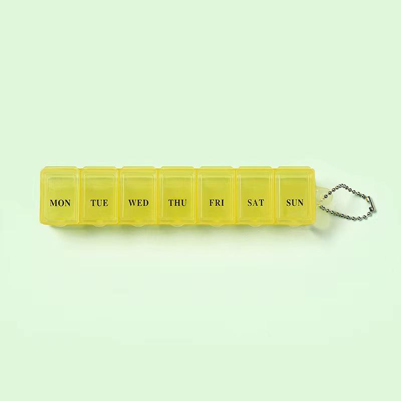 

Compact Transparent Weekly Pill Box with Seven Moisture-Proof Compartments прозорий/жовтий