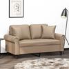 VidaXL 2-seater Sofa with Pillows Cappuccino 120 Cm Faux Leather, Sofa, Loveseat, Living Room Sofa, Sofas, Sofa 3200929