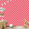 Red Checkered Wallpaper Coral, Red and White 50x1000