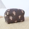 Teddy Bear Print Makeup Bag Large Capacity Cosmetic Organizer Portable Travel Wash Bag Multifunctional Toiletry Storage Pouch