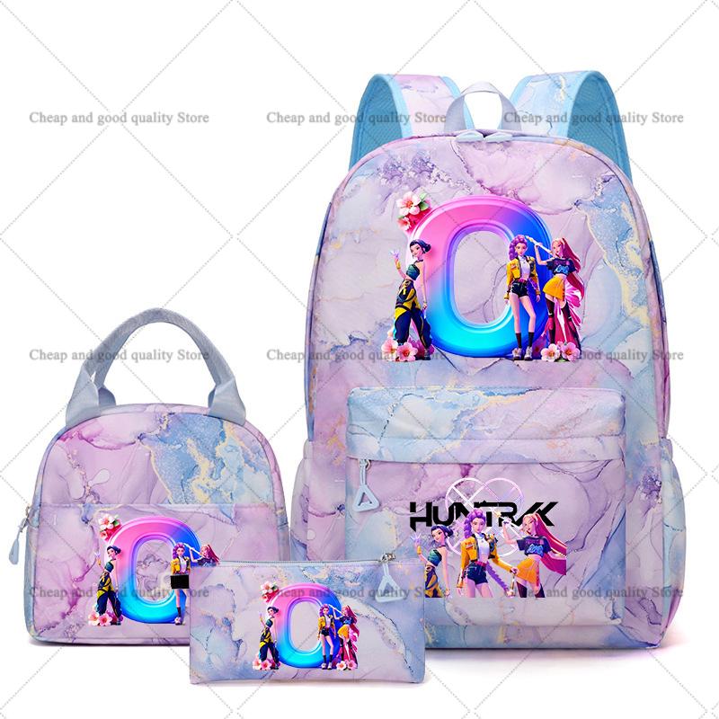 3PCS KPop Demon Hunters Backpack Lunch Bag Set School Bag Pencil Case Girl Back To School Perfect Gift Leisure Mochila Teens Travel Bags