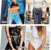Women Multilayer Adjustable Metal Waist Chain Belt, Fashion Layered Chain Dress Jeans Body Decor Belly Jewelry Waist Accessories