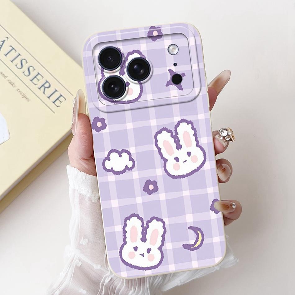 For iPhone 17 Pro Max 17Pro Cute Rabbit Cat Cartoon Phone Case For iPhone17 Pro 17ProMax Shockproof Soft Silicone Cases
