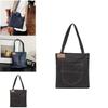 Denim Shoulder Bag Large Capacity Shopping Tote With Zipper For Daily Use