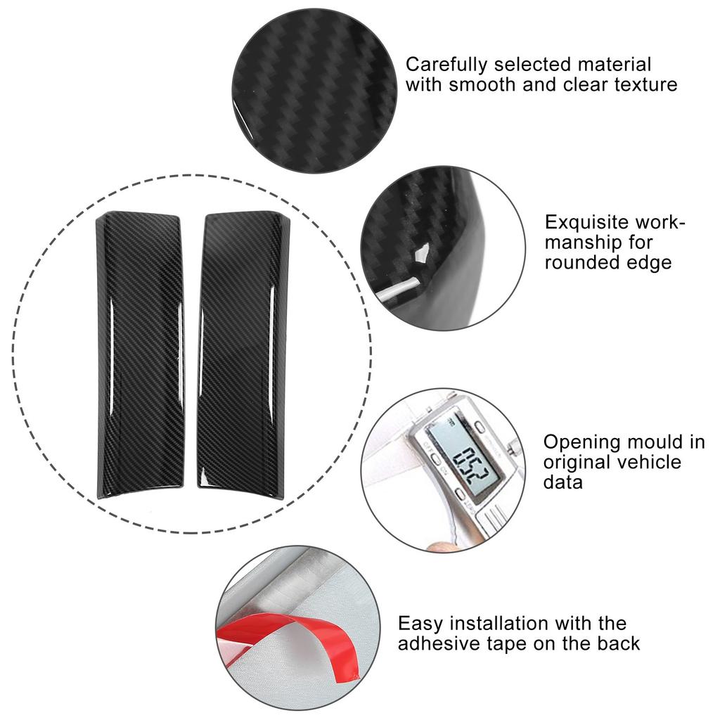 2 Pcs Car Interior Center Armrest Box Trim Cover Carbon Fibre Style Replacement for Mercedes Benz B Class GLA GLB 2020‑2022