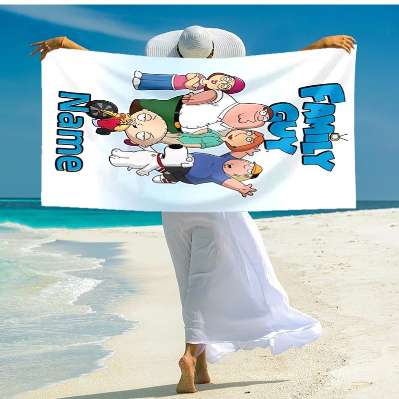 Personalized Customized Proof Beach Towel with Family Guy  Pattern - Soft, Absorbent, Quick-drying, Perfect Swimming, Camping&bathing