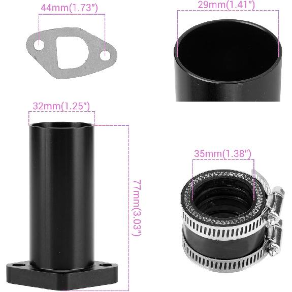 Intake Manifold Inlet Pipe Kit Replacement For PWK 24Mm 28Mm PE Carburetor Predator 212 224 196Cc 200Cc Engine Coleman Mini Bike CT200U BT200X KT196