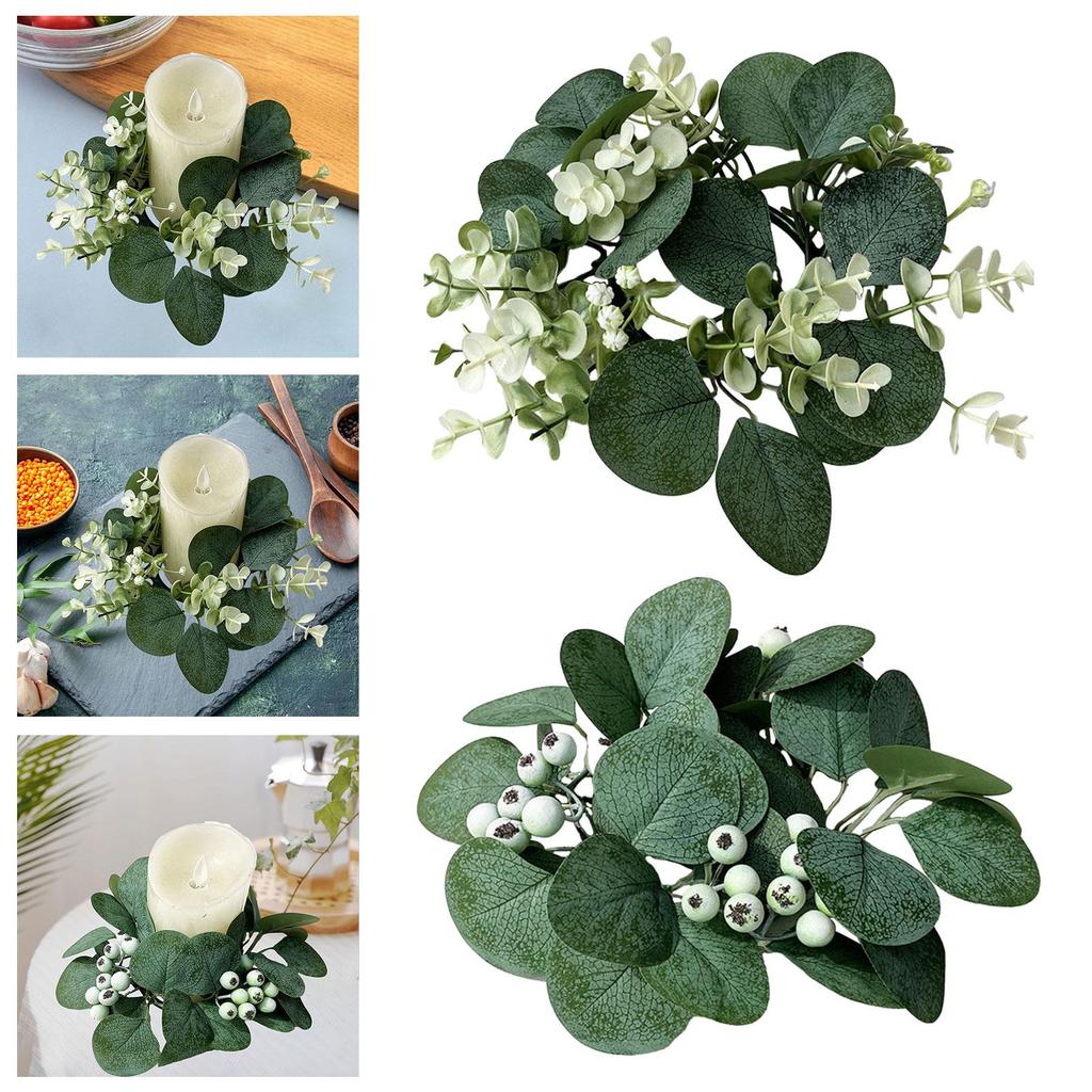 Candle Ring Decor Decorative Table Centerpiece Candle Wreath Boho Wreath for Wedding Festival Kitchen Celebration Front Door
