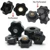 Thumb Knob Nut M4 M5 M6 M8 M10 M12 Black White Clamping Handle Plum Thread Hand Mechanical Manual Tighten Star Six-Lobe Nuts