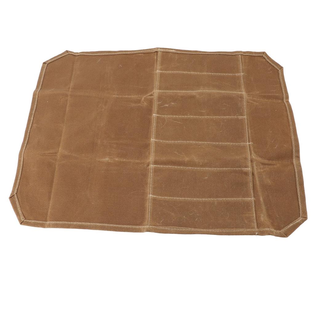 Chef Knife Roll Bag Portable Waterproof Waxed Canvas Knife Carrier Roll For Picnic Camping Barbecue Kitchen Khaki