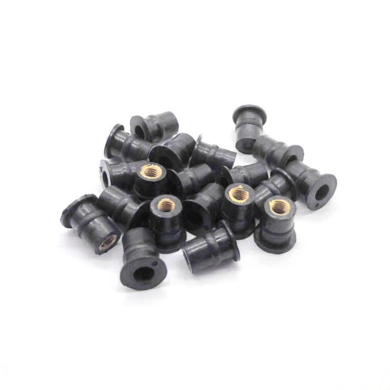 10/20/50/100 Pcs M5 Rubber WellNut 5mm Metric Motorcycle Windscreen Well Nut Wellnuts Brass NUTS For Windscreens Fairings Cowl