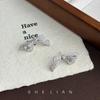 Light luxury high-end confession love letter earrings Korean cute bow stud earrings elegant niche birthday gift earrings