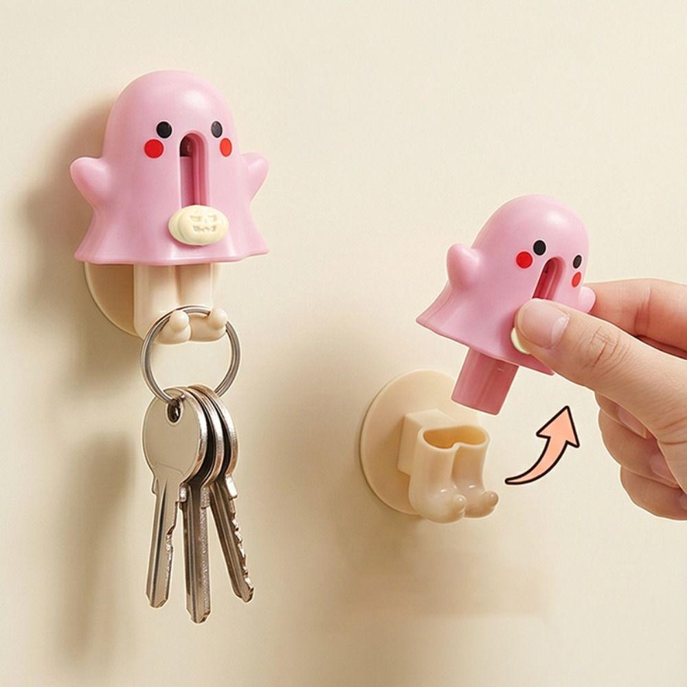 Ghost-shaped Cute Box Hook Cutter Punch-free Adhesive Storage Hook Kawaii Box Opener Warehouse