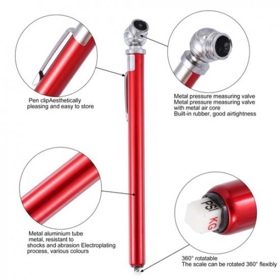 CINCI manometre de presiune pentru anvelope de camion cu cap dublu 10-100 PSI, tip stilou, pentru bicicletă, ATV, SUV
