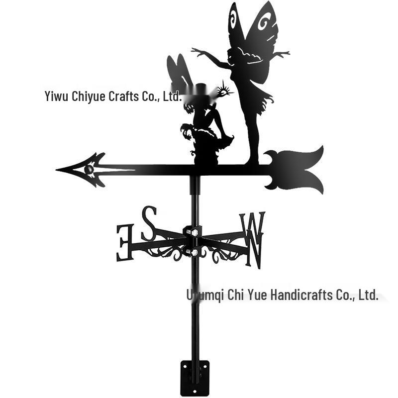Weather Vane Ornament: Outdoor Wrought Iron Spray-Painted Roof Decoration Metal Craft