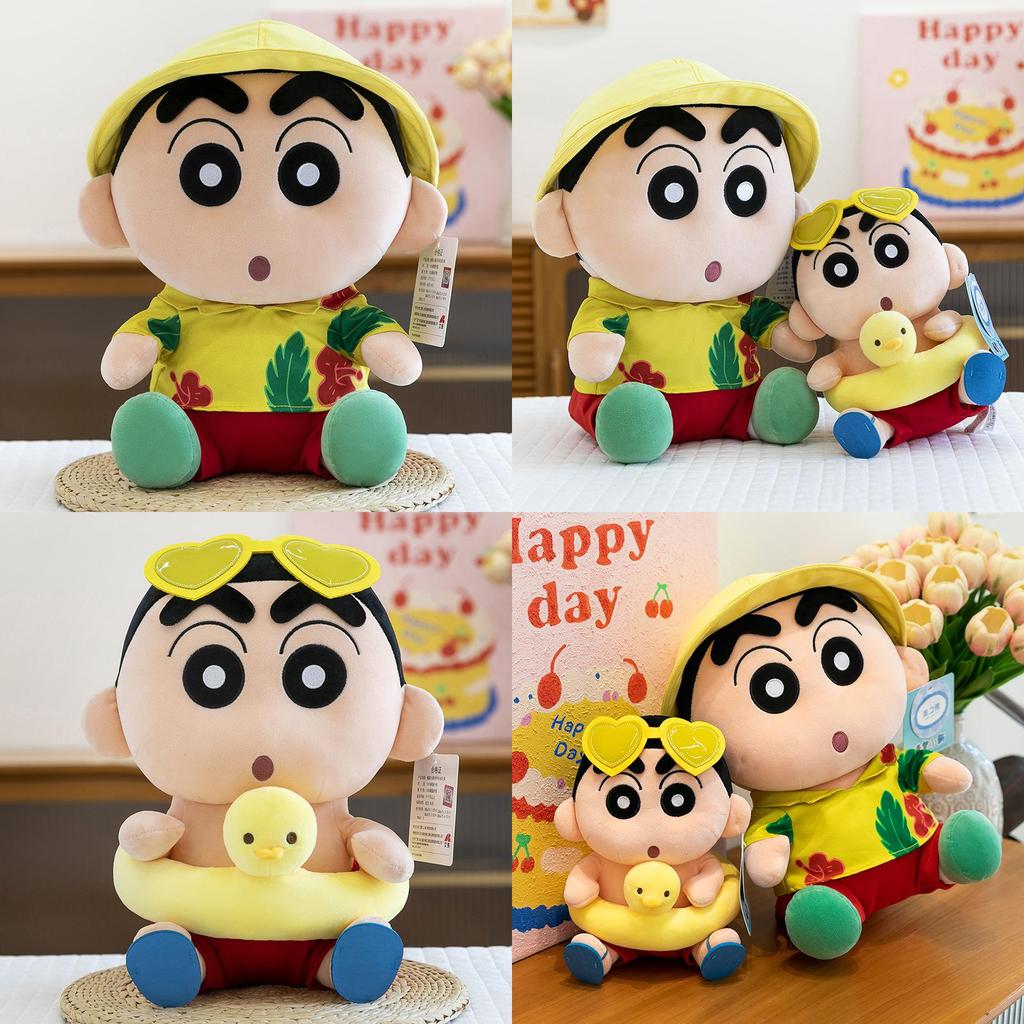 Crayon Shin Chan Summer Swim Ring Plush Toy With Soft Short Pile For Kids Gift