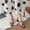 2025 Summer Women's Sandals Casual Female Slippers Sexy Female Shoes Square Heel Open Toe Ankle Strap Sandals Sandalias