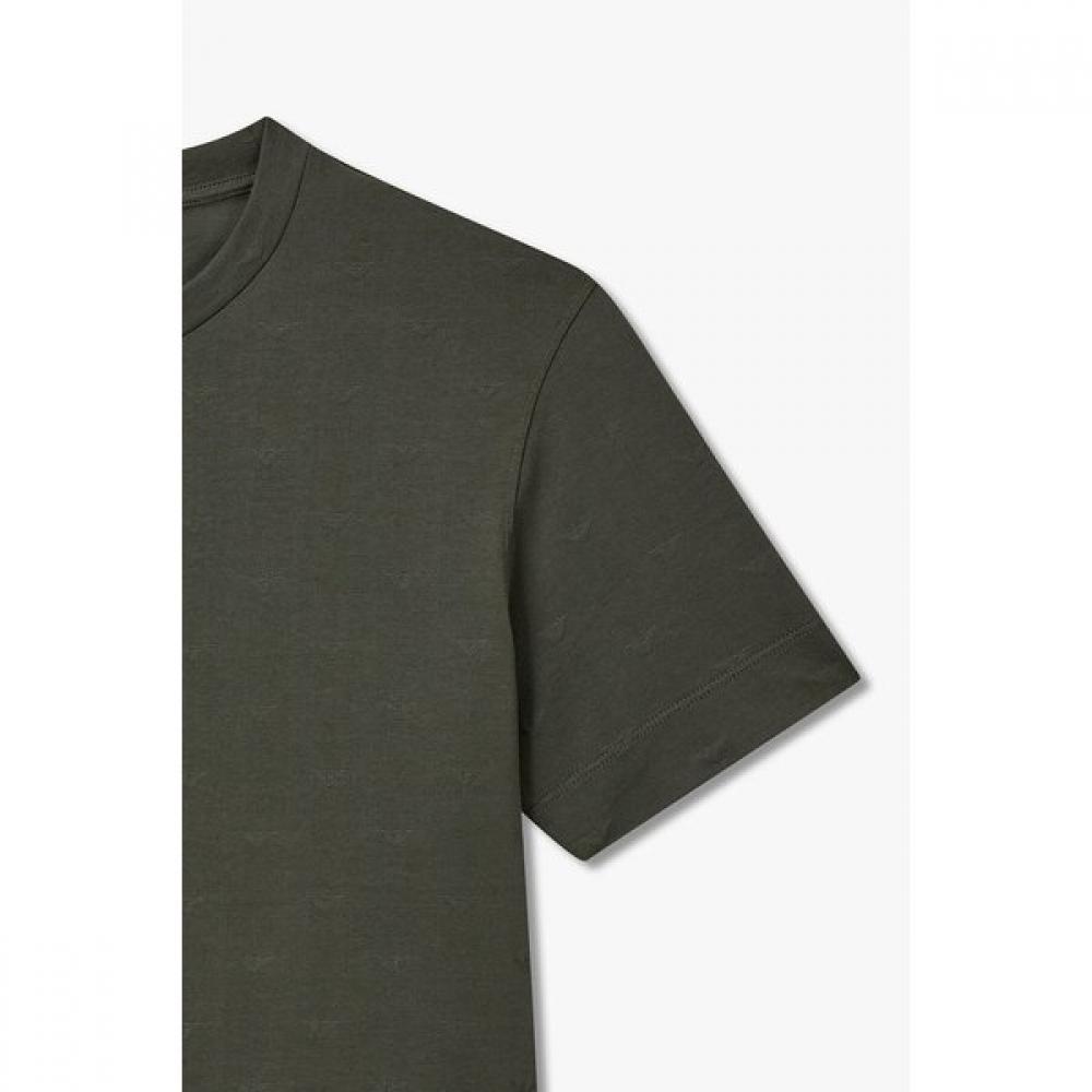 Emporio Armani 26 S S Men S CoTTon T ShirT wiTh repeaTed Eagle Logo A516126023 