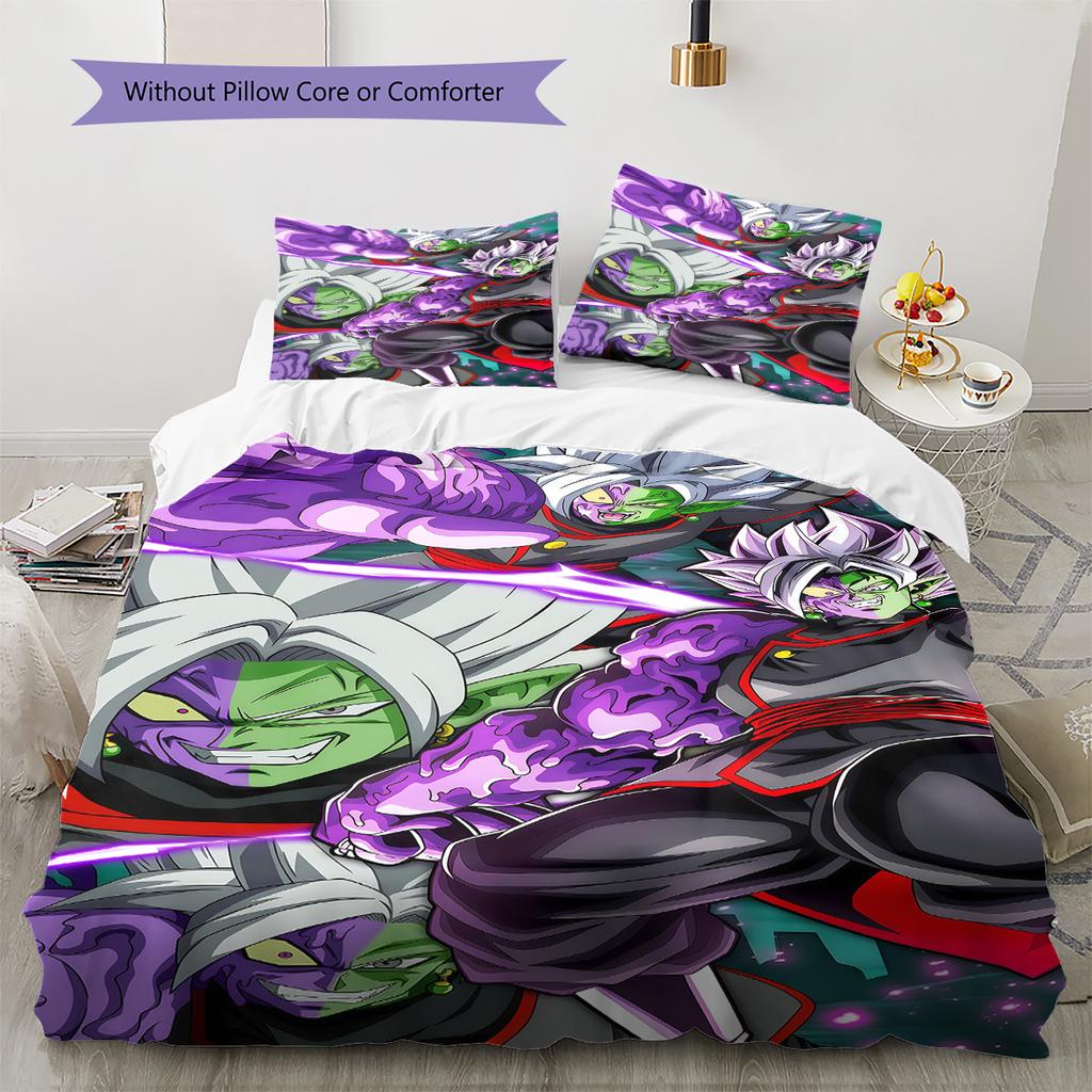 Zamasu Pattern Bedding,Quilt Set Quilt Cover Pillowcase Home Birthday Gift (1 * Duvet Cover + 2 * Pillowcase, Without Core)