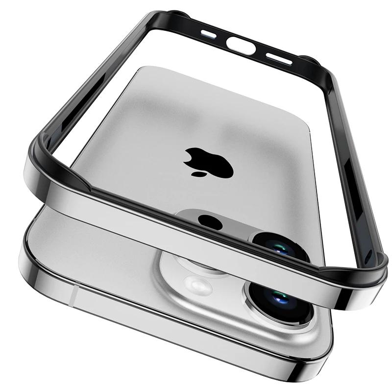 Hybrid Silicone Frame Aluminum Metal Phone Case For 17 16 15 14 13 12 11 Pro Max Better Heat Bumper