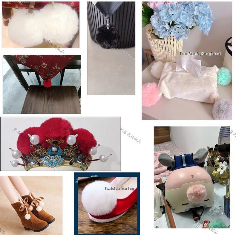 Imitation Rabbit Fur Pom-Poms: 4cm, 6cm, 7cm DIY Plush Balls for Jewelry, Clothing, Hats, Shoes, Bags, and Trims