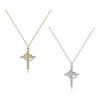 Fashionable Choker Necklace with Sturdy Stainless Steel Crosses Pendant Jewelry Accessory for Trendy Women and Girls