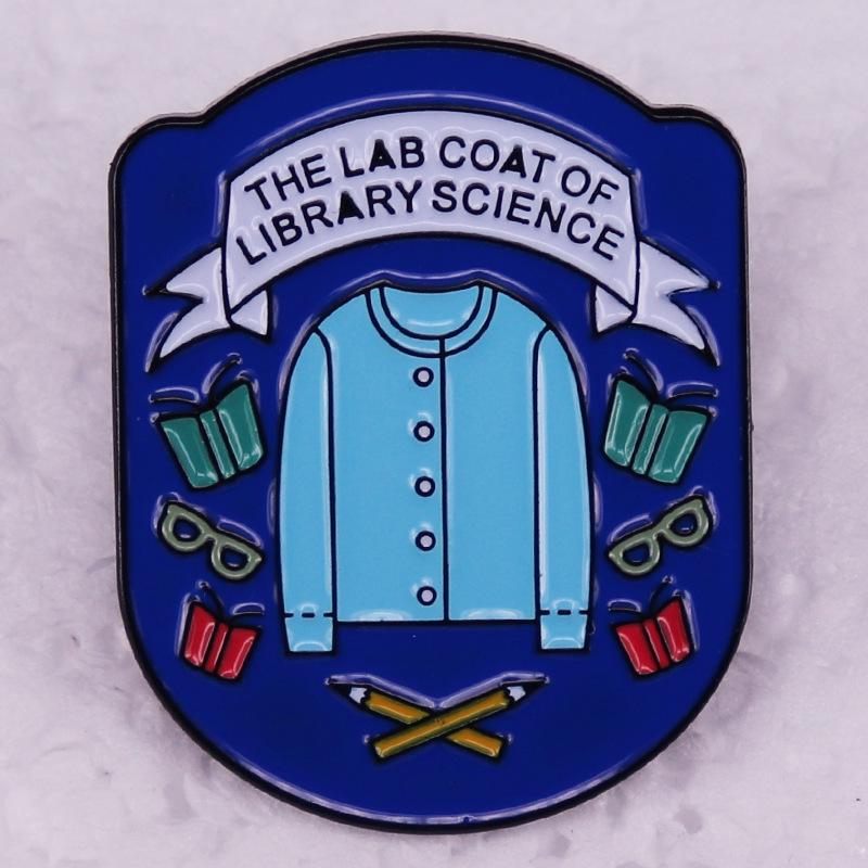

Creative Library Science Experimental Brooch Pin - English Metal Badge