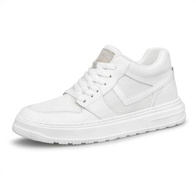 Sneakers Man Elevator Shoes Height Increase Insole 6cm White Black Taller Men Leisure Fashion Plus Size 36-44Lift