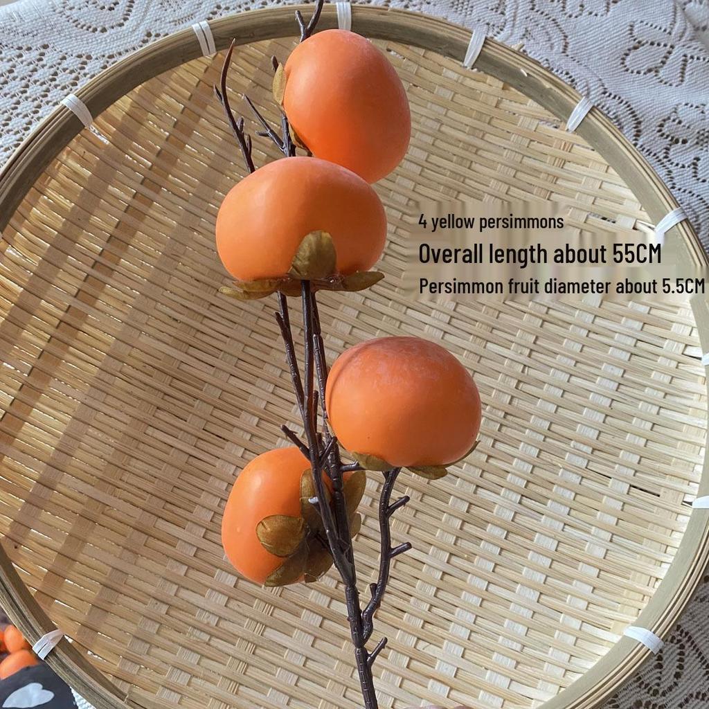 9-Head Faux Persimmon Berry Foam Home Decor Ornaments