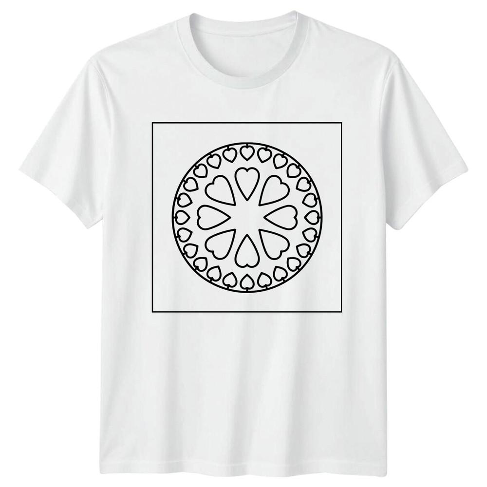 Hearts Circle Design Unisexs TShirt Unisexs Tee Graphic Unisex Top S