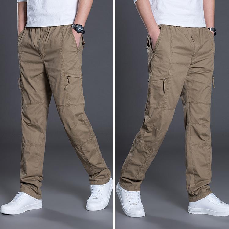 

Men s Plus Size Casual Straight Leg Cargo Pants 4XL жовтий