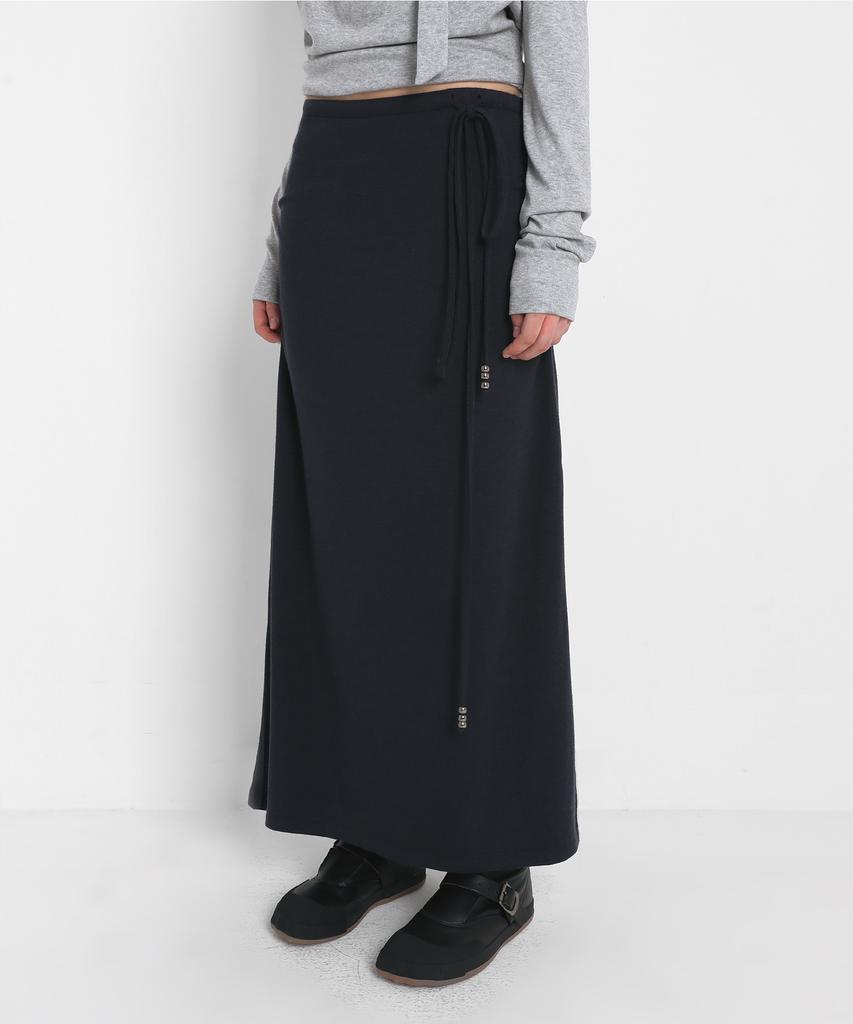 Saendeulig Brushed Maxi Long Skirt_Navy