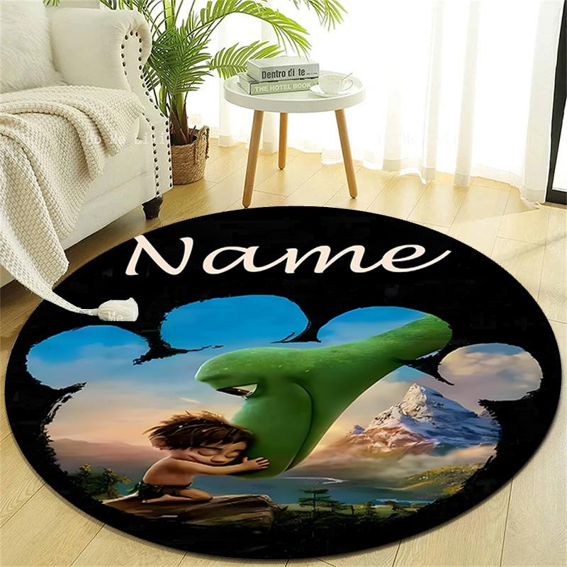 Personalized Good Dinosaur Round Chair Office Rug - Perfect for Mat, Office Chair & More - Ideal Gift for Birthdays and Holidays
