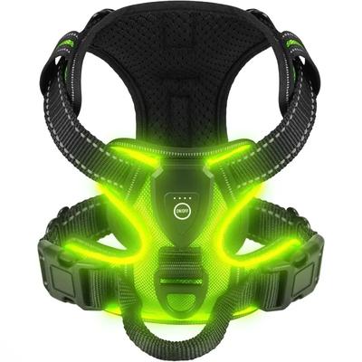 Świecące LED Obroże Luminous Niezbędne dla bezpieczeństwa podczas nocnych spacerów z psem Kamizelka dla psa z trzema trybami świecenia LED Możliwość ładowania