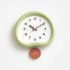 2026 Modern Silent Large Wall Clock with Creamy Style Swinging Pendulum Fresh Minimalist Design Clock Living Room Home Decor