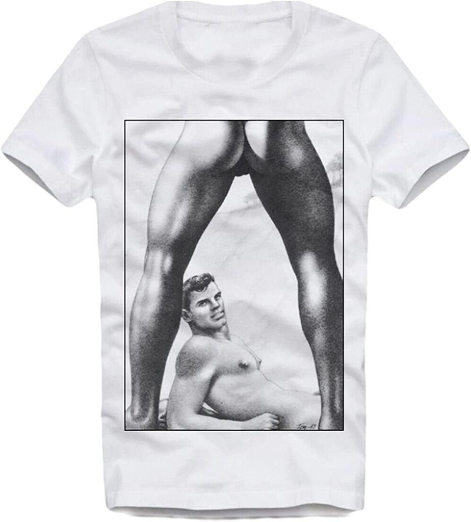 Gay T-Shirt Tom of Finland Pleasure Dome Physique PICTORIAL LGBT Interest White