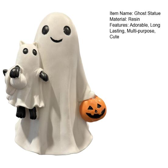 Halloween Ghost Statue Mini Resin Figurine Cute Funny Cartoon Design Spooky Statue Festival Party Decoration