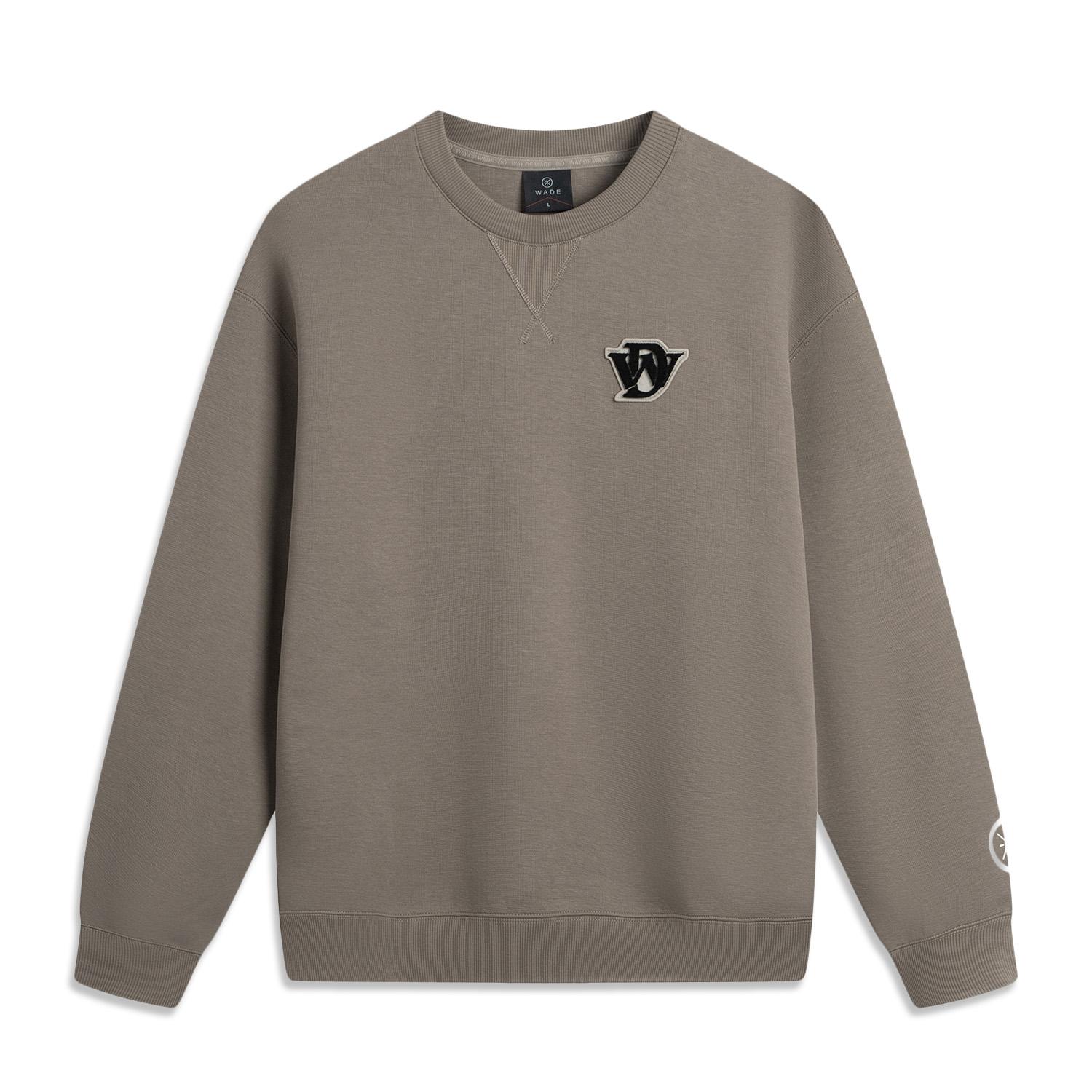 Li Ning Sweatshirts Men s Bamboo Umber Crew Neck Moderate Regular AWDV735-6 XXL