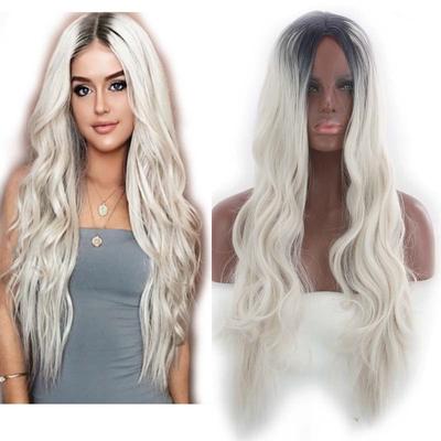 Women S Chemical Fiber Wig Headband With Long Curly Hair Gradient