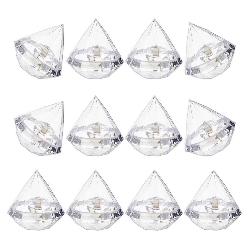 Packung mit 12 eleganten Diamanten-Designs Süßigkeitsschachteln mit Deckel für Hochzeitsfeier A2BB