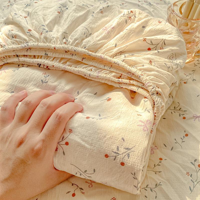 Double Layer Cotton Bed Sheet Full Wrap Mattress Protector Cover Soft Touch All Season Safe For Baby And Maternity