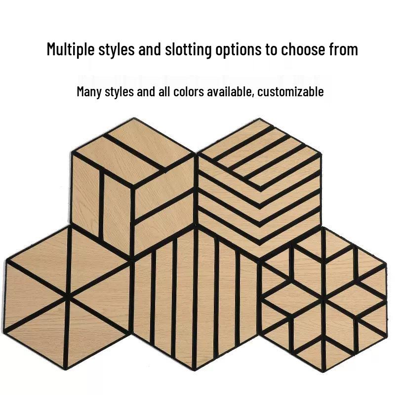 Hexagonal Wood Grain Sound Absorbing Panel for Studio and Piano Room