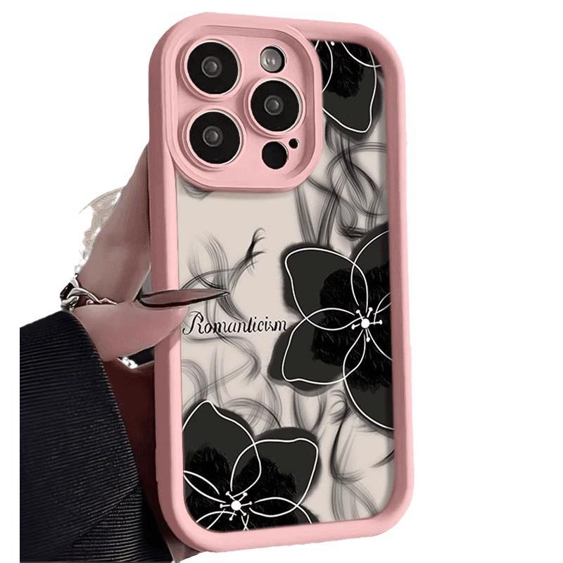 INS Style Dark Flowers Suitable for Apple 16pro Mobile Phone Case New IPhone15promax 13 Personality 14