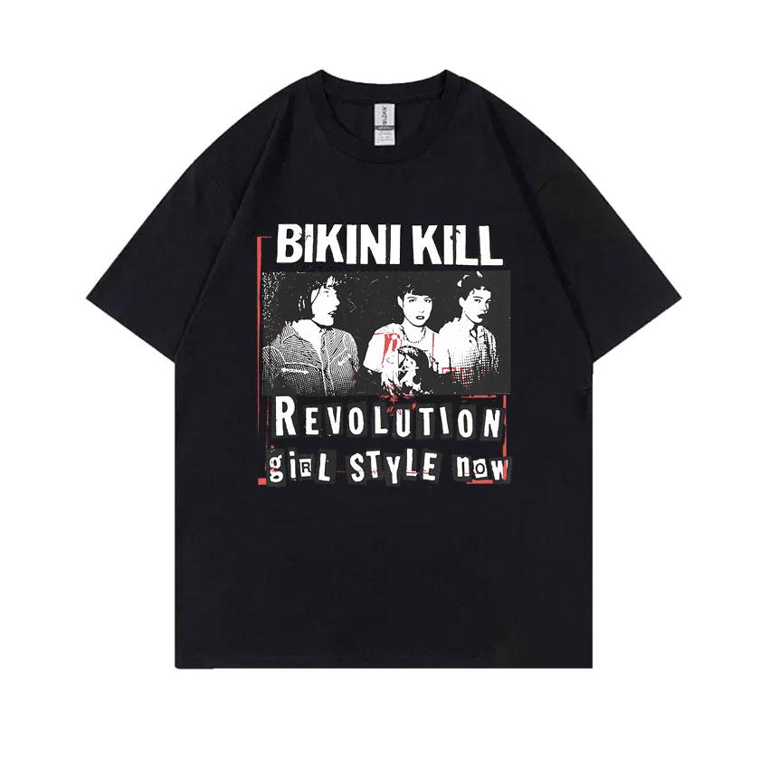 

Rock Punk Band Bikini Kill Revolution Girl T-shirt Feminist Riot Grrrl Kathleen Hanna T Shirt Men Women Vintage Oversized Tshirt 4XL