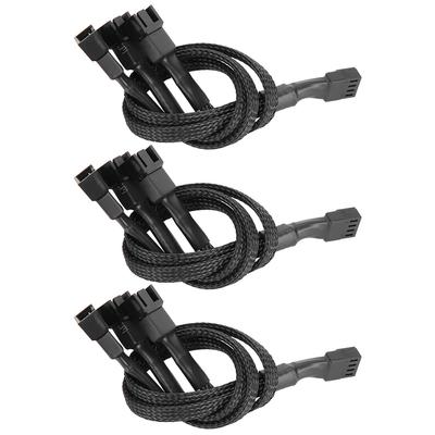 3ks 3-portový chladič chladicího ventilátoru rozbočovací kabel napájecího adaptéru 4p na 4pinový kabel