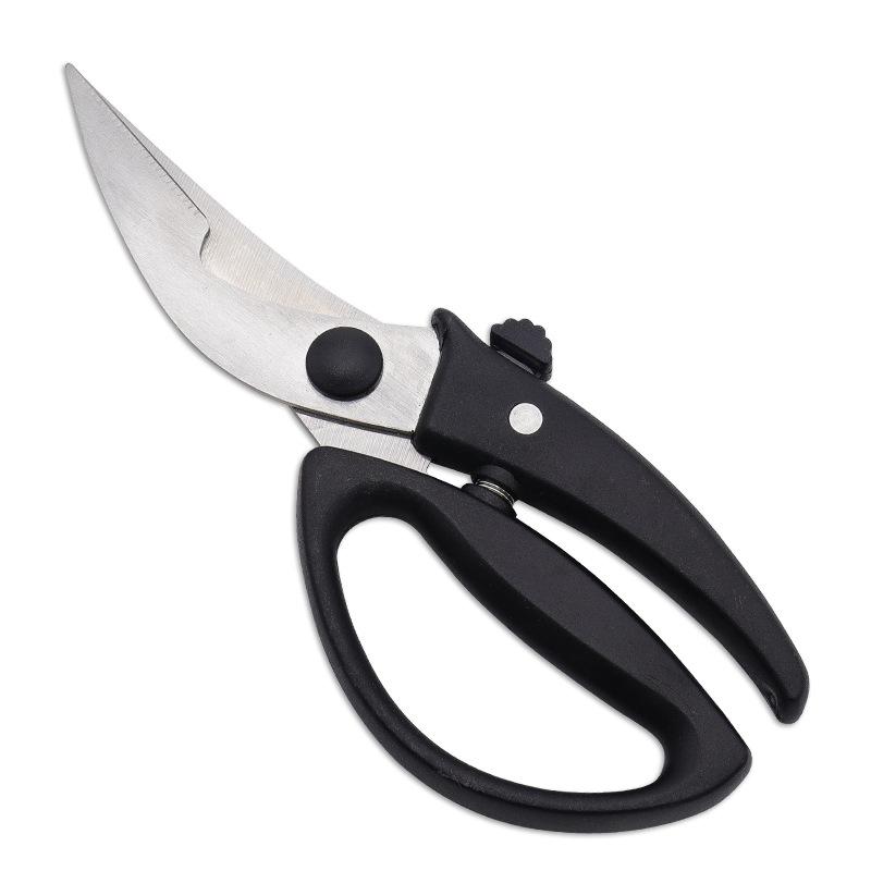 PP Handle Seafood Chicken Bone Cutting Tools Household Stainless Steel Blade Kitchen Scissors with Effort Saving Spring