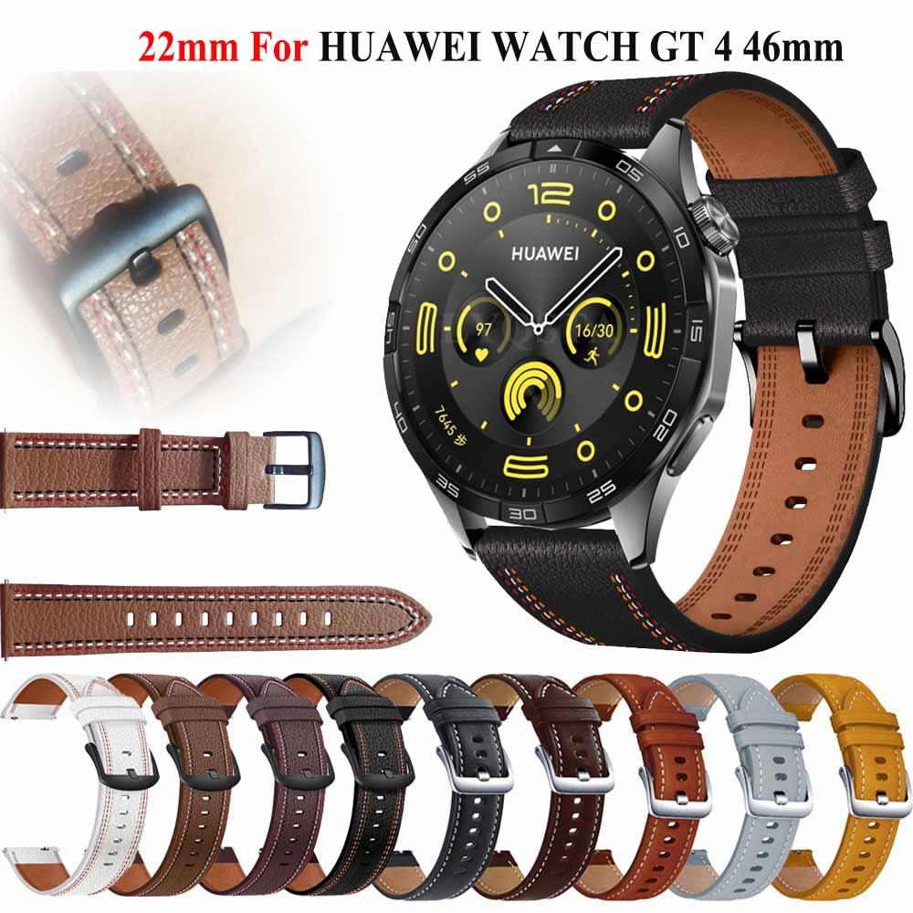 22mm Lederarmband für Huawei Watch GT5 GT 4 46mm GT5 GT3 pro 46mm Smartwatch Für Huawei Watch GT 5 Armband Ersatzarmband