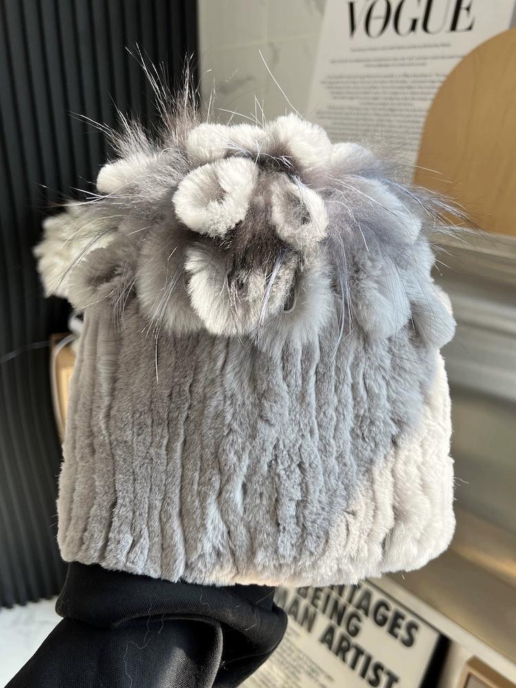 Hat Winter Women's Winter Fashion Rabbit Hair Baotou Hat Women's Youth Wool Thickened Warm Ear Protection Fur Ladies